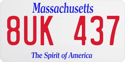 MA license plate 8UK437
