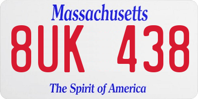 MA license plate 8UK438