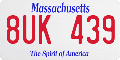 MA license plate 8UK439