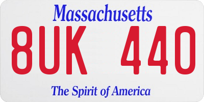 MA license plate 8UK440