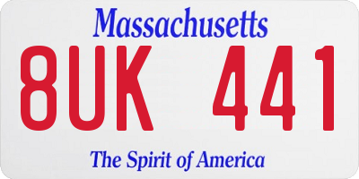 MA license plate 8UK441