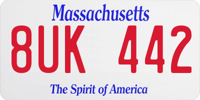 MA license plate 8UK442