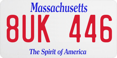 MA license plate 8UK446