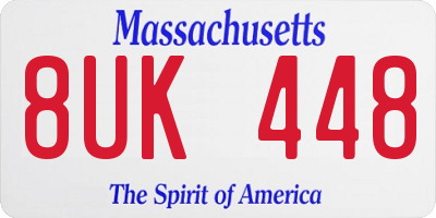 MA license plate 8UK448