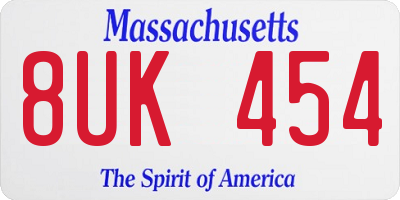 MA license plate 8UK454