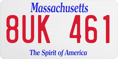 MA license plate 8UK461