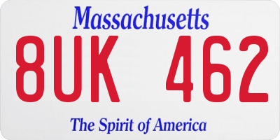 MA license plate 8UK462