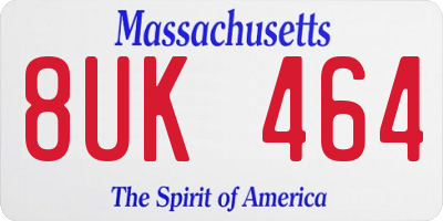 MA license plate 8UK464