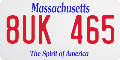 MA license plate 8UK465