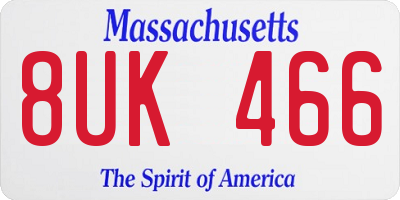 MA license plate 8UK466