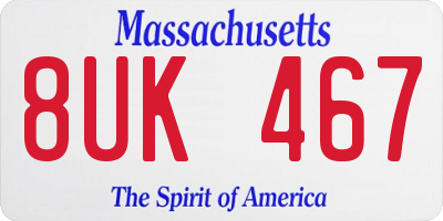 MA license plate 8UK467