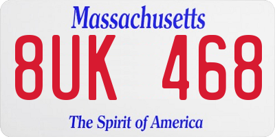 MA license plate 8UK468