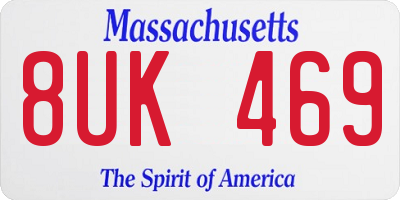 MA license plate 8UK469