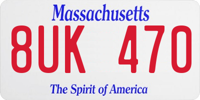 MA license plate 8UK470