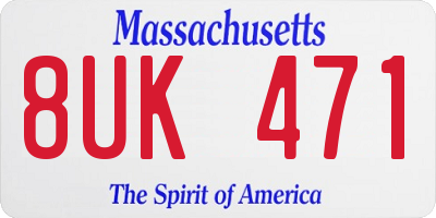 MA license plate 8UK471