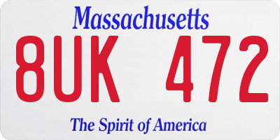 MA license plate 8UK472