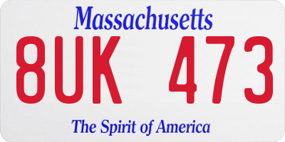 MA license plate 8UK473