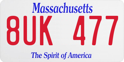 MA license plate 8UK477