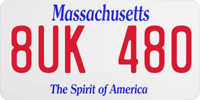 MA license plate 8UK480