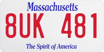 MA license plate 8UK481