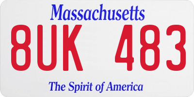 MA license plate 8UK483