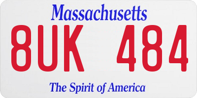 MA license plate 8UK484