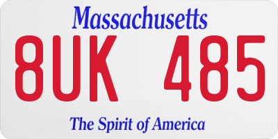 MA license plate 8UK485