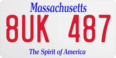 MA license plate 8UK487