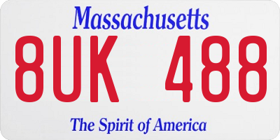 MA license plate 8UK488
