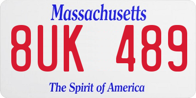 MA license plate 8UK489