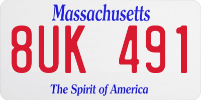 MA license plate 8UK491