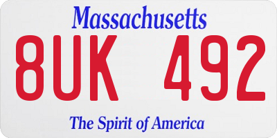 MA license plate 8UK492