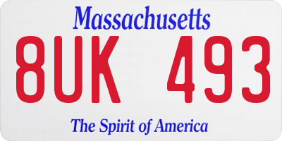 MA license plate 8UK493