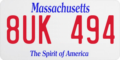 MA license plate 8UK494