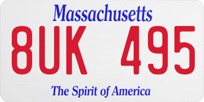 MA license plate 8UK495