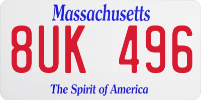 MA license plate 8UK496