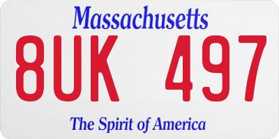 MA license plate 8UK497