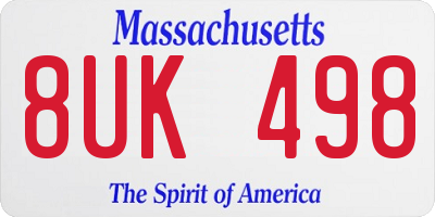 MA license plate 8UK498