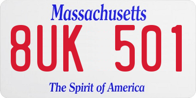 MA license plate 8UK501