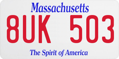 MA license plate 8UK503