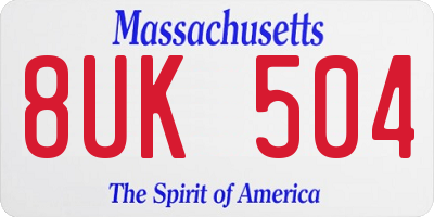 MA license plate 8UK504