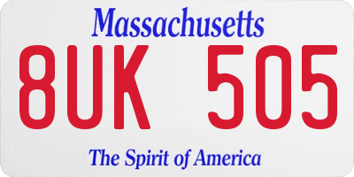 MA license plate 8UK505