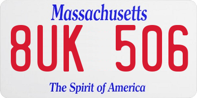 MA license plate 8UK506