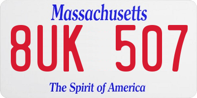 MA license plate 8UK507