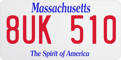 MA license plate 8UK510