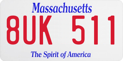 MA license plate 8UK511