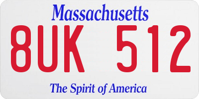 MA license plate 8UK512