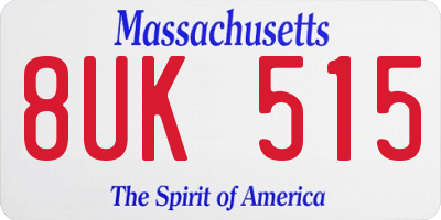 MA license plate 8UK515