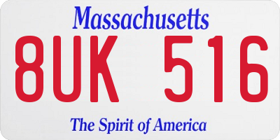 MA license plate 8UK516