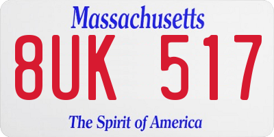 MA license plate 8UK517